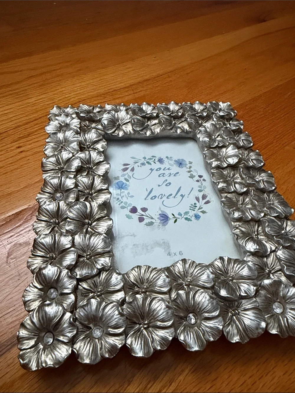 Silver Floral 4x6 Picture Frame - Home Accents